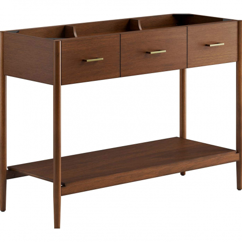 Zaire 48" Single Sink Compatible Bathroom Vanity Cabinet (Sink Not Included) in Walnut Finish