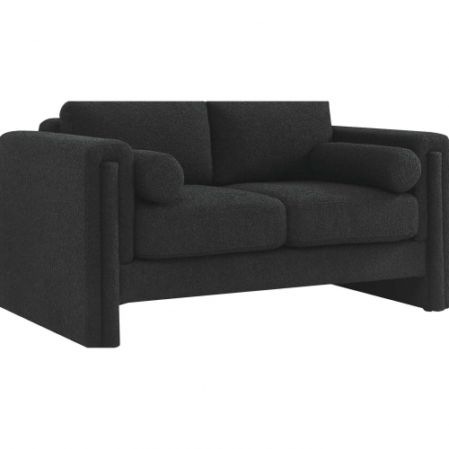 Visible Loveseat in Black Boucle Fabric