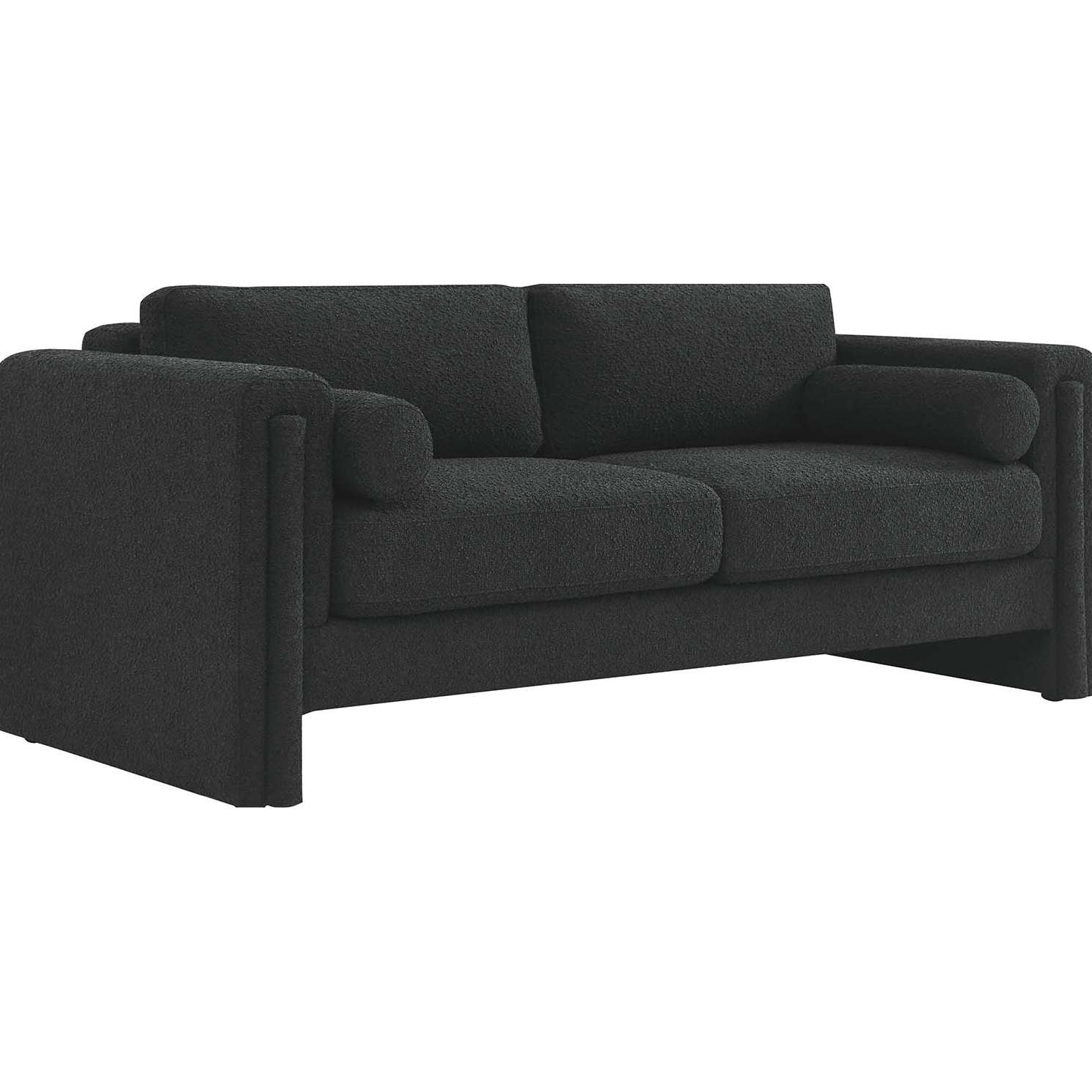 Visible Sofa in Black Boucle Fabric