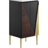 Alchemist 18" Bathroom Vanity in Black, Gold, Oak & White Ceramic