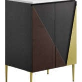 Alchemist 24" Bathroom Vanity in Black, Gold, Oak & White Ceramic