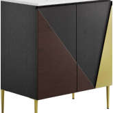 Alchemist 30" Bathroom Vanity in Black, Gold, Oak & White Ceramic