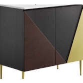 Alchemist 36" Bathroom Vanity in Black, Gold, Oak & White Ceramic