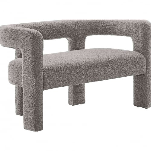 Kayla Loveseat in Light Gray Boucle Fabric