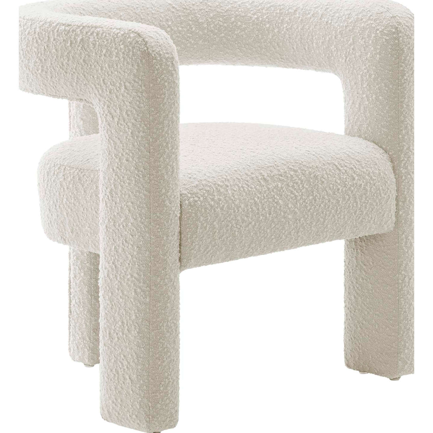 Kayla Accent Arm Chair in Ivory Boucle Fabric