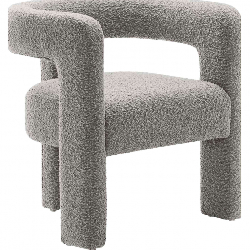 Kayla Accent Arm Chair in Light Gray Boucle Fabric