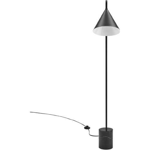 Ayla Floor Lamp in Black Metal & Marble