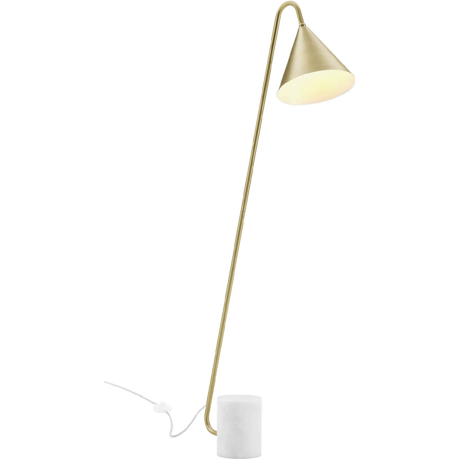 Ayla Floor Lamp in Satin Brass & White Marble