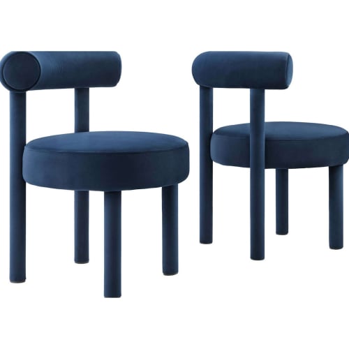 Toulouse Dining Chair in Midnight Blue Performance Velvet (Set of 2)