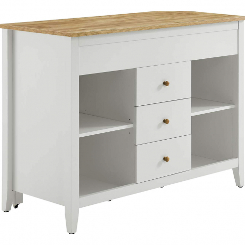 Farmstead Kitchen Island in White & Oak Finish