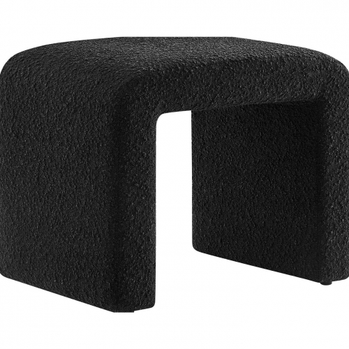 Simba 24.5" Waterfall Bench in Black Boucle Fabric