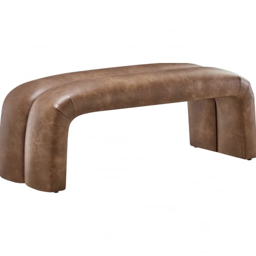 Dax 50.5" Accent Bench in Brown Vegan Leather