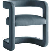 Winslow Barrel Accent Chair in Cadet Blue Performance Velvet