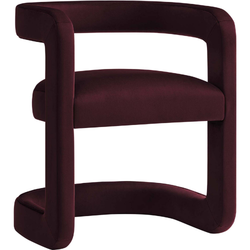 Winslow Barrel Dining Chair in Mulberry Red Performance Velvet