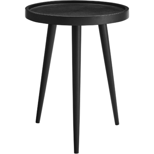 Chiro Round Side Table in Black Finish Wood