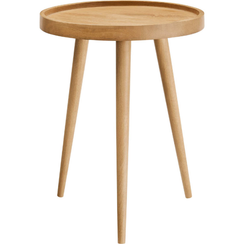 Chiro Round Side Table in Natural Finish Wood