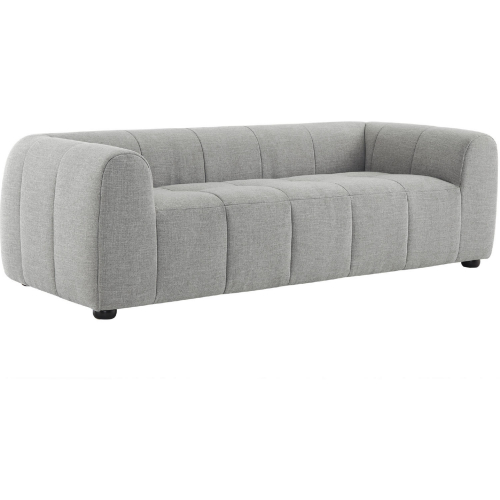 Liana Sofa in Channel Tufted in Pewter Gray Fabric