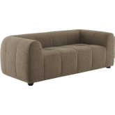 Liana Loveseat in Channel Tufted Mocha Brown Fabric