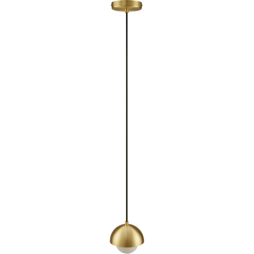 Eclipse Globe Ceiling Pendant Light in Brass Metal & Opal Glass