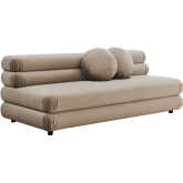 Jubilee Modular Armless Loveseat in Taupe Brown Performance Velvet