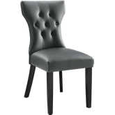 Silhouette Dining Chair in Tufted Gray Leatherette