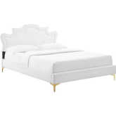 Neena King Bed in White Performance Velvet