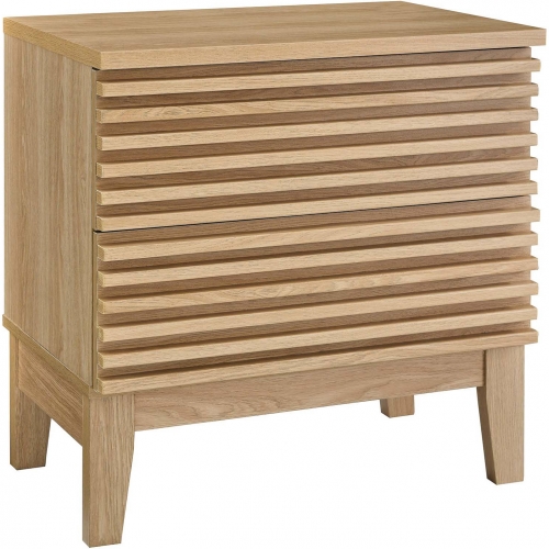 Render Two Drawer Nightstand in Oak Finish