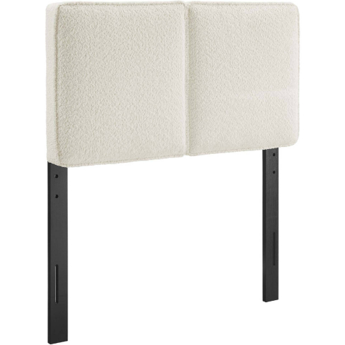 Lindee Twin Headboard in Cream Yellow Boucle Fabric