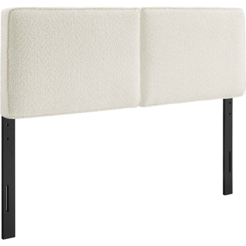 Lindee Full Headboard in Cream Yellow Boucle Fabric