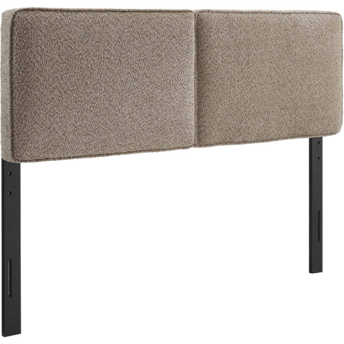 Lindee Full Headboard in Oatmeal Brown Boucle Fabric