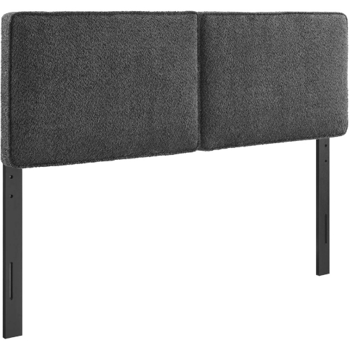 Lindee Full Headboard in Slate Gray Boucle Fabric