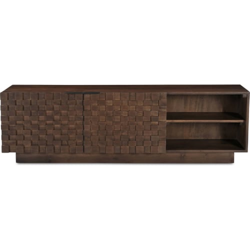 Easton 60" Media Cabinet TV Stand in Brown Finish Acacia Wood