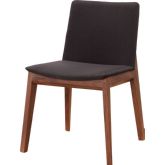 Deco Dining Chair in Walnut w/ Black Fabric Seat (Set of 2)