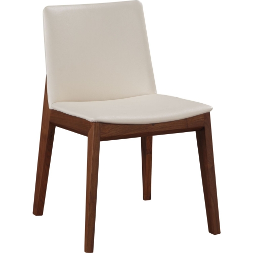 Deco Dining Chair in White Leatherette (Set of 2)