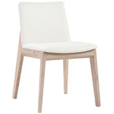 Deco Oak Dining Chair in White Oak & Leatherette (Set of 2)