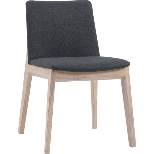 Deco Oak Dining Chair in White Oak & Dark Grey (Set of 2)