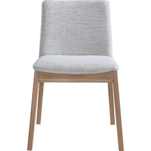 Deco Oak Dining Chair in White Oak & Light Grey (Set of 2)