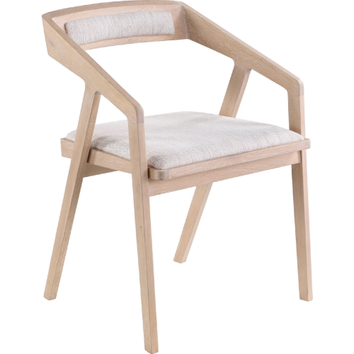 Padma Oak Arm Chair Light Grey