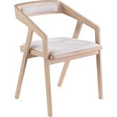 Padma Oak Arm Chair Light Grey