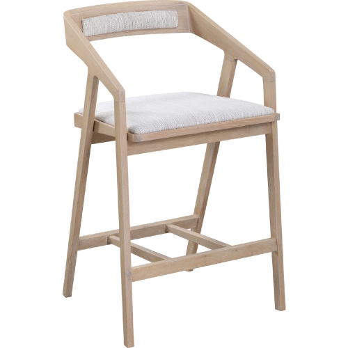 Padma Oak Counter Stool Light Grey