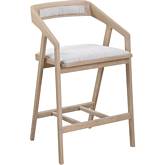 Padma Oak Counter Stool Light Grey