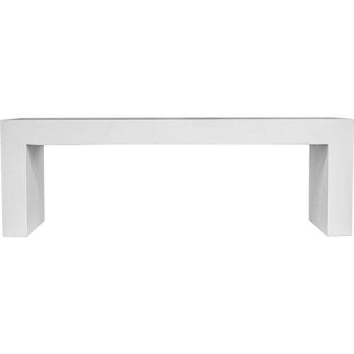 Lazarus Outdoor Dining Bench in White Cement