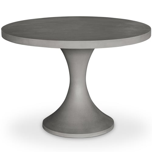 Isadora 43" Outdoor Dining Table in Cement on Steel Base