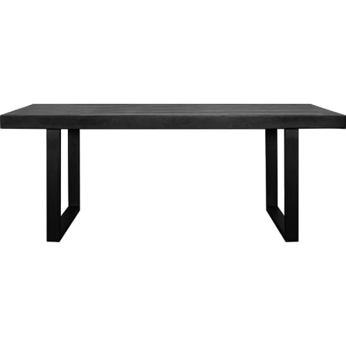 Jedrik Outdoor 79" Dining Table in Black Concrete & Steel