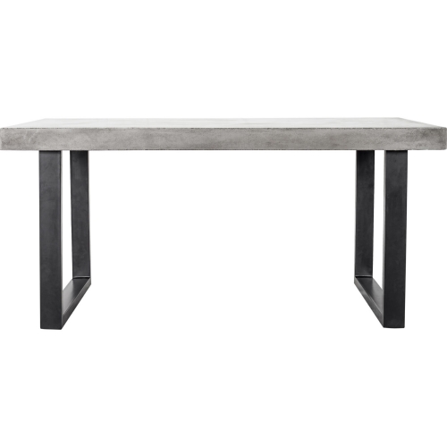 Jedrik 79" Outdoor Dining Table in Fiber Cement on Black Steel Legs