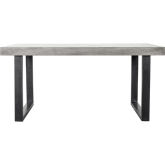 Jedrik 79" Outdoor Dining Table in Fiber Cement on Black Steel Legs