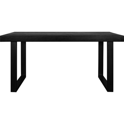 Jedrik Outdoor 63" Dining Table in Black Concrete & Steel