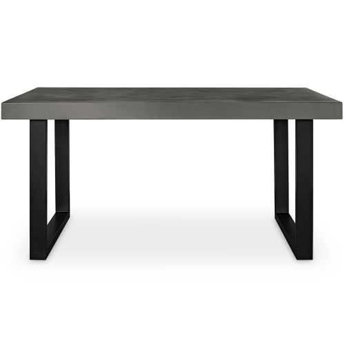 Jedrik 63" Outdoor Dining Table in Fiber Cement on Black Steel Legs