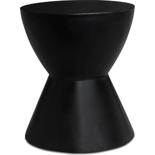 Hourglass Outdoor Stool in Black Fiber Reinforced Concrete