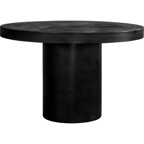 Cassius Outdoor 47" Round Dining Table in Black Fiber Reinforced Cement